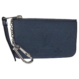 Louis Vuitton-LOUIS VUITTON Pochette Cles Celest Monogram Empreinte M80900 LV Auth 118067-Bleu clair
