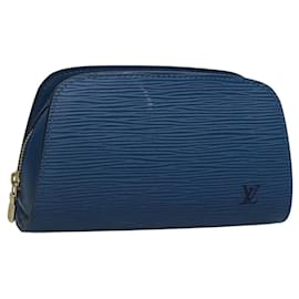 Louis Vuitton-LOUIS VUITTON Epi Dauphine PM Pouch Bleu M48445 LV Auth BA1369-Bleu