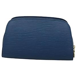 Louis Vuitton-LOUIS VUITTON Epi Dauphine PM Pouch Bleu M48445 LV Auth BA1369-Bleu