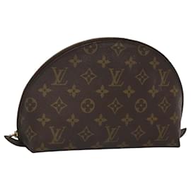 Louis Vuitton-LOUIS VUITTON Trousse Demi Ronde Monogram Pouch Cosmétique M47520 LV Auth BA1279-Monogramme