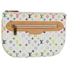 Louis Vuitton-LOUIS VUITTON Monogram Multicolor Pochette GM Pouch White M60027 Auth 117505AM-White