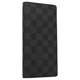 Louis Vuitton-LOUIS VUITTON Portefeuille Braza Damier Graphite N62665 Auth 117245SAM-Damier ebène