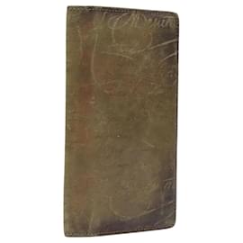 Berluti-Berluti Calligraphy Long Wallet Leather Brown Auth 117665-Brown