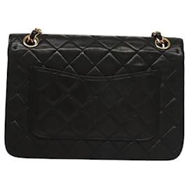 Chanel-CHANEL Matelassé COCO Marque Sac à Bandoulière Chaîne Cuir d'Agneau Noir CC Auth 117562-Noir,Doré