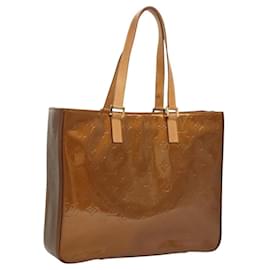 Louis Vuitton-LOUIS VUITTON Sac Tote Columbus Monogram Vernis Bronze M91134 LV Auth BA1286-Bronze