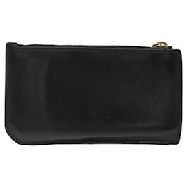 Saint Laurent-SAINT LAURENT Coin Purse Leather Black Auth ar13382-Black