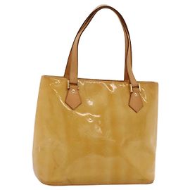 LOUIS VUITTON Monogram Vernis Sac à Main Houston Beige M91004 LV Auth 118102 Beige