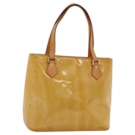 Louis Vuitton-LOUIS VUITTON Monogram Vernis Sac à Main Houston Beige M91004 LV Auth 118102-Beige