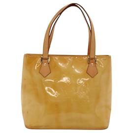 Louis Vuitton-LOUIS VUITTON Monogram Vernis Sac à Main Houston Beige M91004 LV Auth 118102-Beige