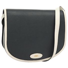 Borsa a Spalla BALLY in Pelle Blu Navy Oro Auth BA1420 D'oro Blu navy