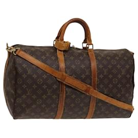 Louis Vuitton-LOUIS VUITTON Monogram Keepall Bandouliere 50 Boston Bag M41416 LV Auth 117827-Monogram