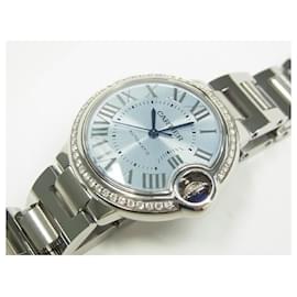 Cartier-CARTIER Ballon Bleu 33 MM bezel diamond W4BB0028 Womens-Silvery