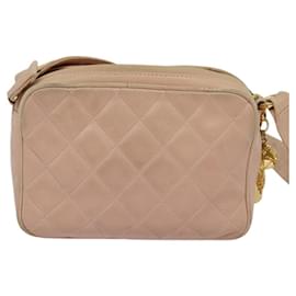 Chanel-CHANEL Sac à épaule Matelassé en cuir d'agneau rose CC Auth 117845-Rose