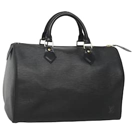 Louis Vuitton-LOUIS VUITTON Epi Speedy 30 Sac à Main Noir M43002 LV Auth 117933-Noir