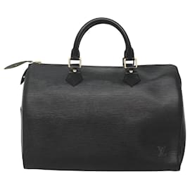 Louis Vuitton-LOUIS VUITTON Epi Speedy 30 Sac à Main Noir M43002 LV Auth 117933-Noir