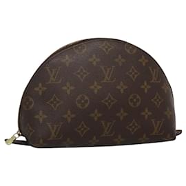 Louis Vuitton-LOUIS VUITTON Monogram Trousse Demi Ronde Cosmetic Pouch M47520 LV Auth BA1485-Monogram