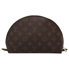 Louis Vuitton-LOUIS VUITTON Trousse Demi Ronde Monogram Pouch Cosmétique M47520 LV Auth BA1485-Monogramme