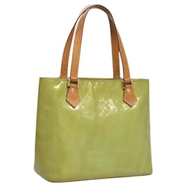 Louis Vuitton-LOUIS VUITTON Monogram Vernis Sac à Main Houston Bleu Bébé M91005 LV Auth 117330-Bleu clair