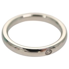 Autre Marque TIFFANY&Co. 1P Diamond Ring Platinum PT950 #7.5(JP Size) Auth 117298AM Silvery