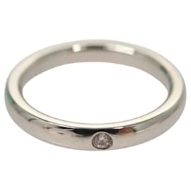Autre Marque-TIFFANY&Co. 1P Diamond Ring Platinum PT950 #7.5(JP Size) Auth 117298AM-Silvery