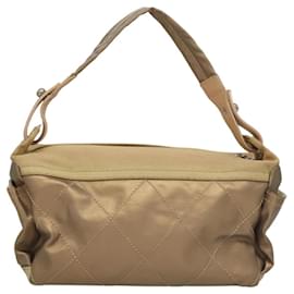 Chanel-CHANEL Paris Biarritz Shoulder Bag Coated Canvas Gold CC Auth 118065-Golden