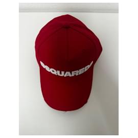 Dsquared2-Dsquared2 Red Logo Baseball Cap-White,Red