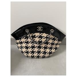 Chanel-Handbags-Black,Beige