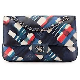Chanel-Chanel Airline Matelasse Double Flap Chain Shoulder Bag-Blue