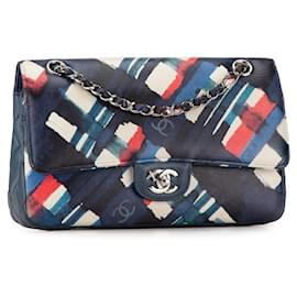 Chanel-Chanel Airline Matelasse Double Flap Chain Shoulder Bag-Blue