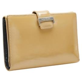 Yves Saint Laurent-Yves Saint Laurent Leather Bifold Wallet-Brown,Beige
