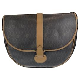 Christian Dior-Dior Vintage Honeycomb Leather Shoulder Bag-Brown