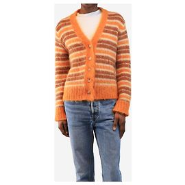 Marni Orange gestreifter Mohair-Cardigan - Größe UK 4 Orange
