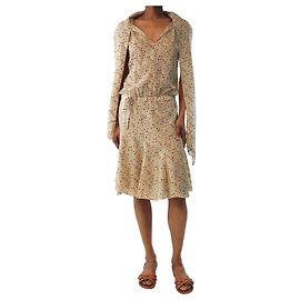 Joseph Vestido midi de seda floral - UK 8 Multicor