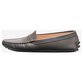 Tod's-Grey leather loafers - size UK 4-Grey