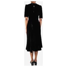 Autre Marque-Black velvet midi dress - size UK 6-Black