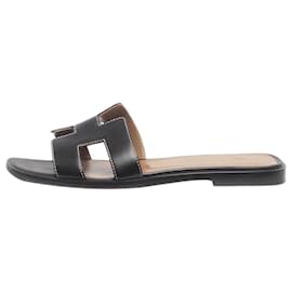 Hermès-Black Oran sandals - size EU 35 (UK 2)-Black