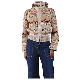 Missoni Brown wavy hooded jacket - size UK 6 Other