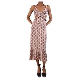 Autre Marque-Multi floral midi dress - size UK 6-Red