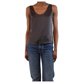 The row Débardeur en satin marron - taille XS Marron