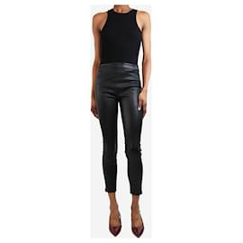 The row-Black leather trousers with zip - size UK 6-Black
