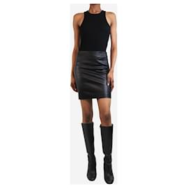 The row-Black leather mini skirt - size UK 6-Black