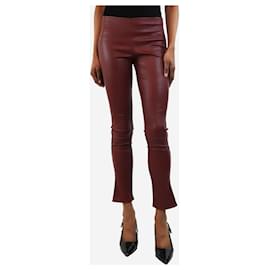 The row-Red leather trousers with zip- size S-Red