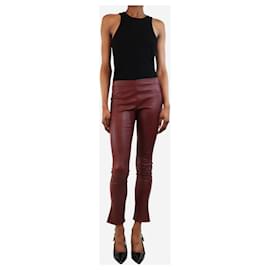 The row-Red leather trousers with zip- size S-Red
