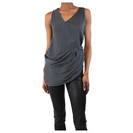Helmut Lang Charcoal asymmetrical draped top - size XS Grey