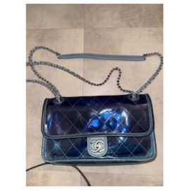 Chanel-Chanel blue PVC handbag-Navy blue
