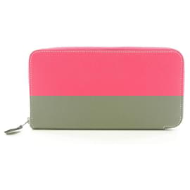 Hermès-Hermes Azap Long Wallet in Pink Epsom Leather-Pink