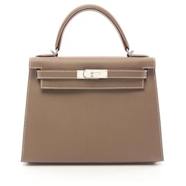 Hermès-Hermes Kelly 28 Handbag-Brown,Taupe