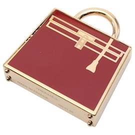 Hermès-Pendentif Kelly Curiosité Hermes-Rouge,Doré