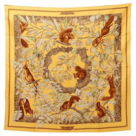 Hermès-Hermes HERMES Carré 90 CASSE NOISETTE Silk Scarf-Multiple colors,Yellow