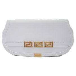 Pochette en cuir blanc Versace Blanc